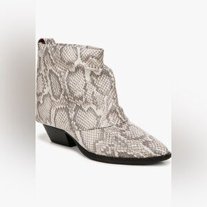 Zodiac Snakeskin Ankle Boots - Gray and Cream